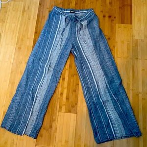 Express wide leg with slit pants and drawstring